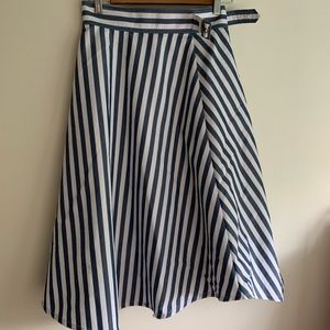 Anthro Striped Midi Skirt
